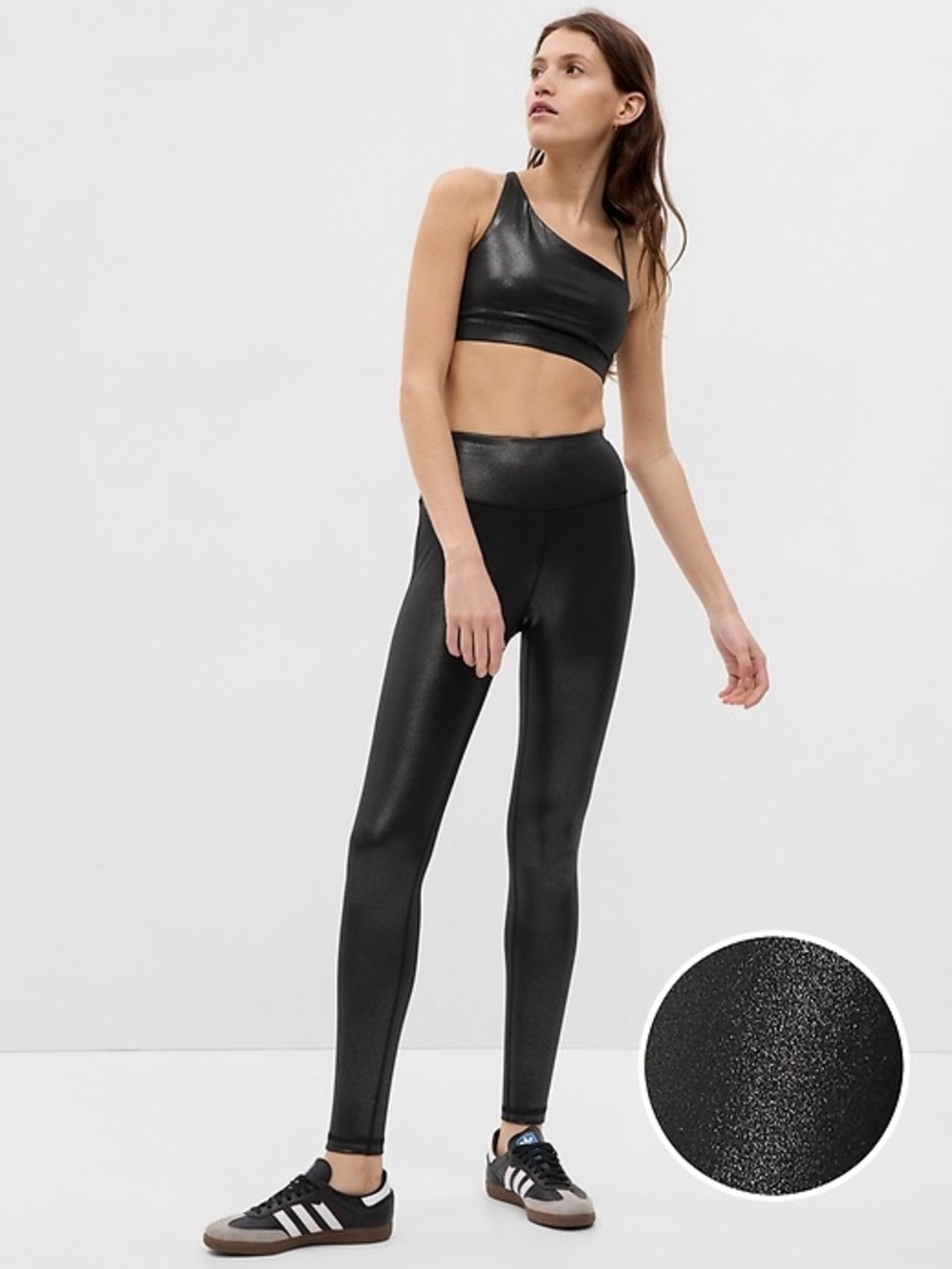 GAP FIT - Power Shine Leggings in Black. High Rise. Sculpting. Medium